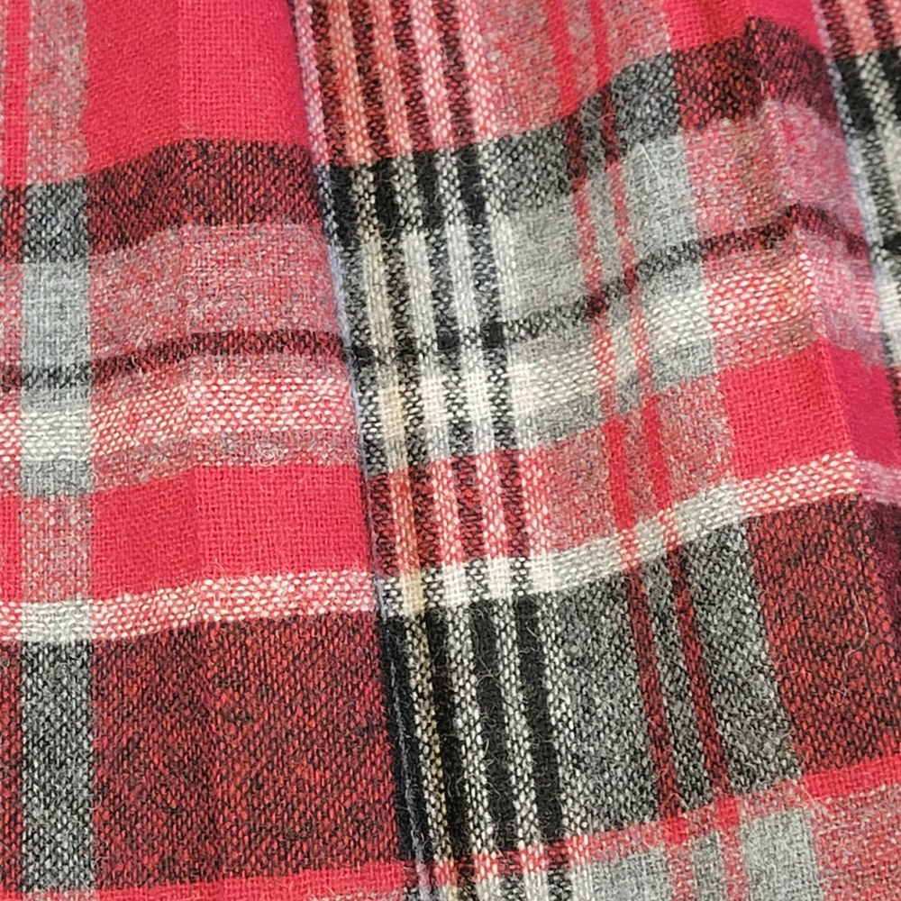 Pendleton Wool Skirt Size 10 26"W Red and Gray Plaid Pleated A-Line Midi VTG - Picture 9 of 9